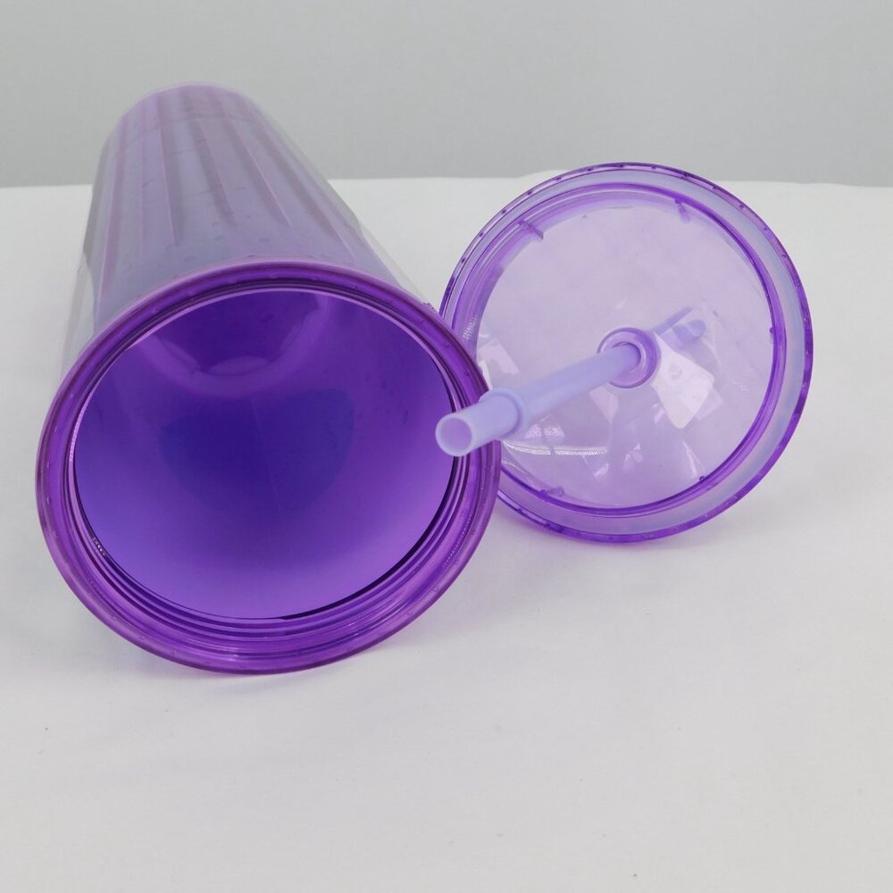 Starbucks Fall 2022 Dark Purple Kaleidoscope Dome Lid 24oz Venti Tumbler Straw - Picture 7 of 8